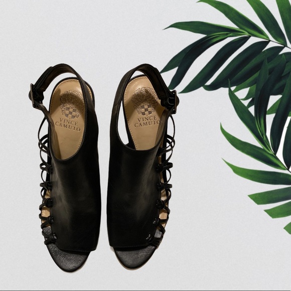 Vince Camuto Leather Slingback Block Heels - Picture 4 of 6